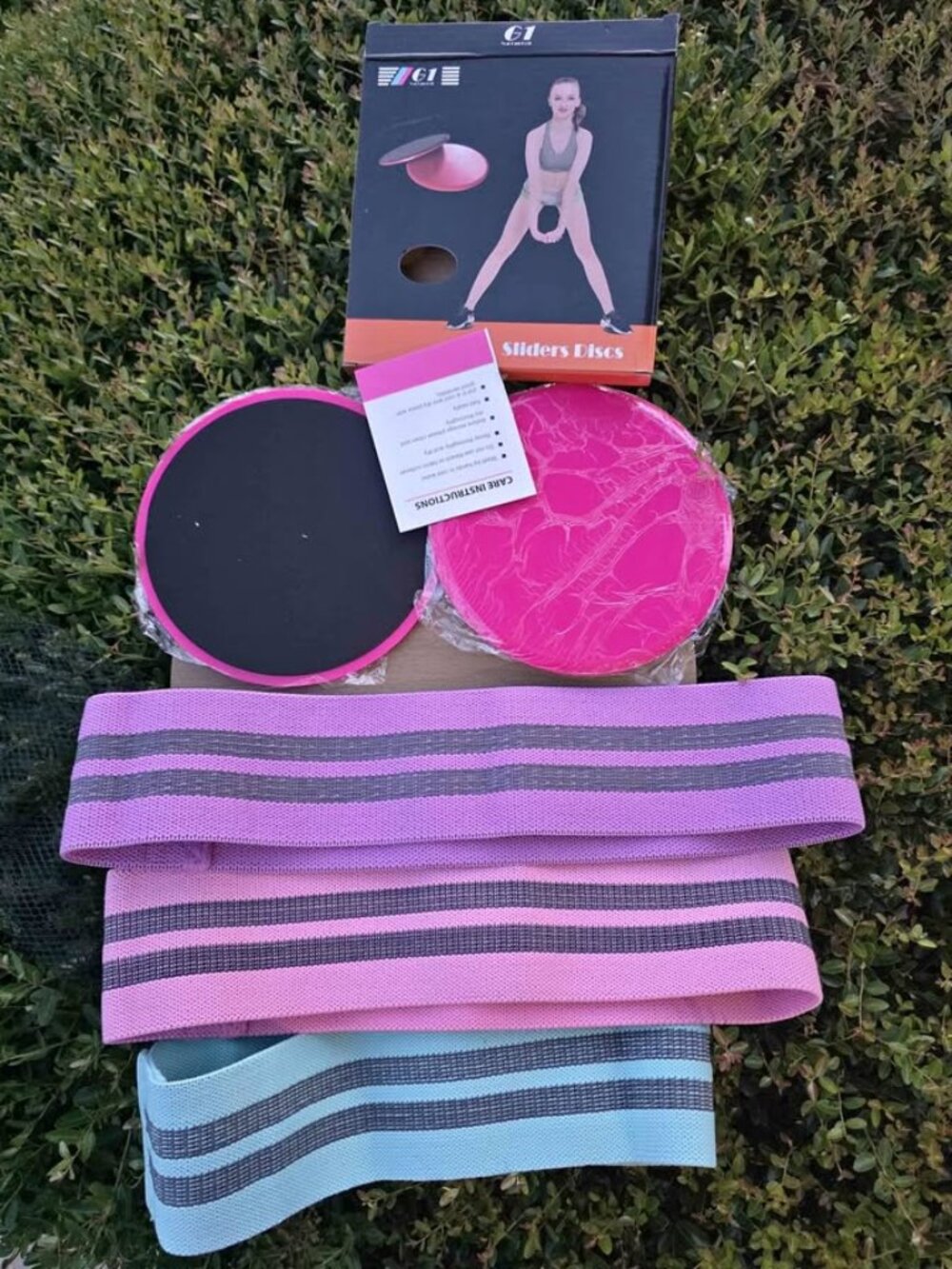 3-Piece Fabric Booty Resistance Bands & Dual Core Workout Sliders Set